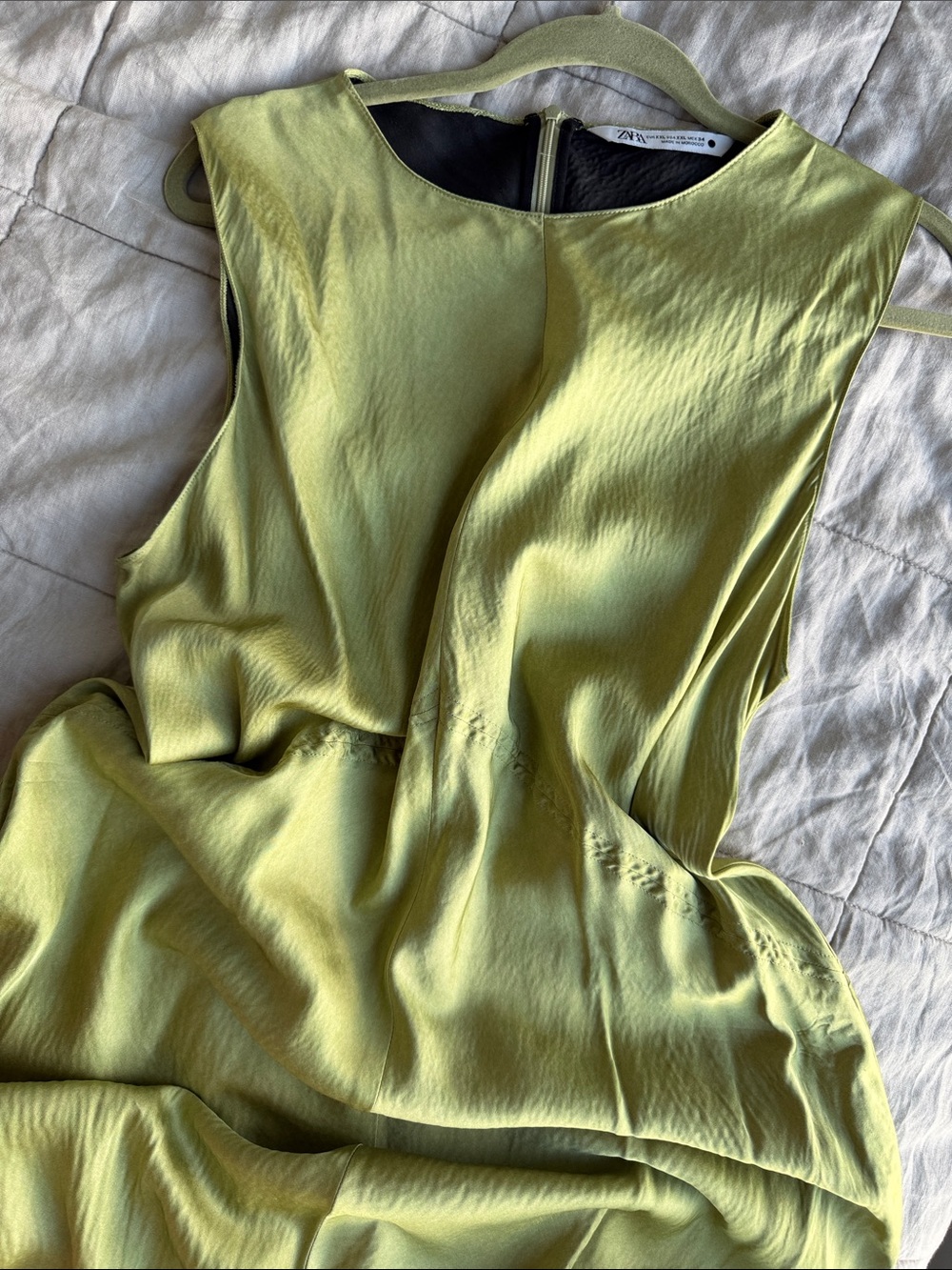 Zara Sleeveless Chartreuse Column Dress